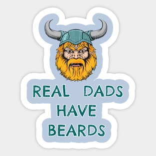 Mens Real Dads Have Beards Viking Lovers T -Shirt For Dad Sticker